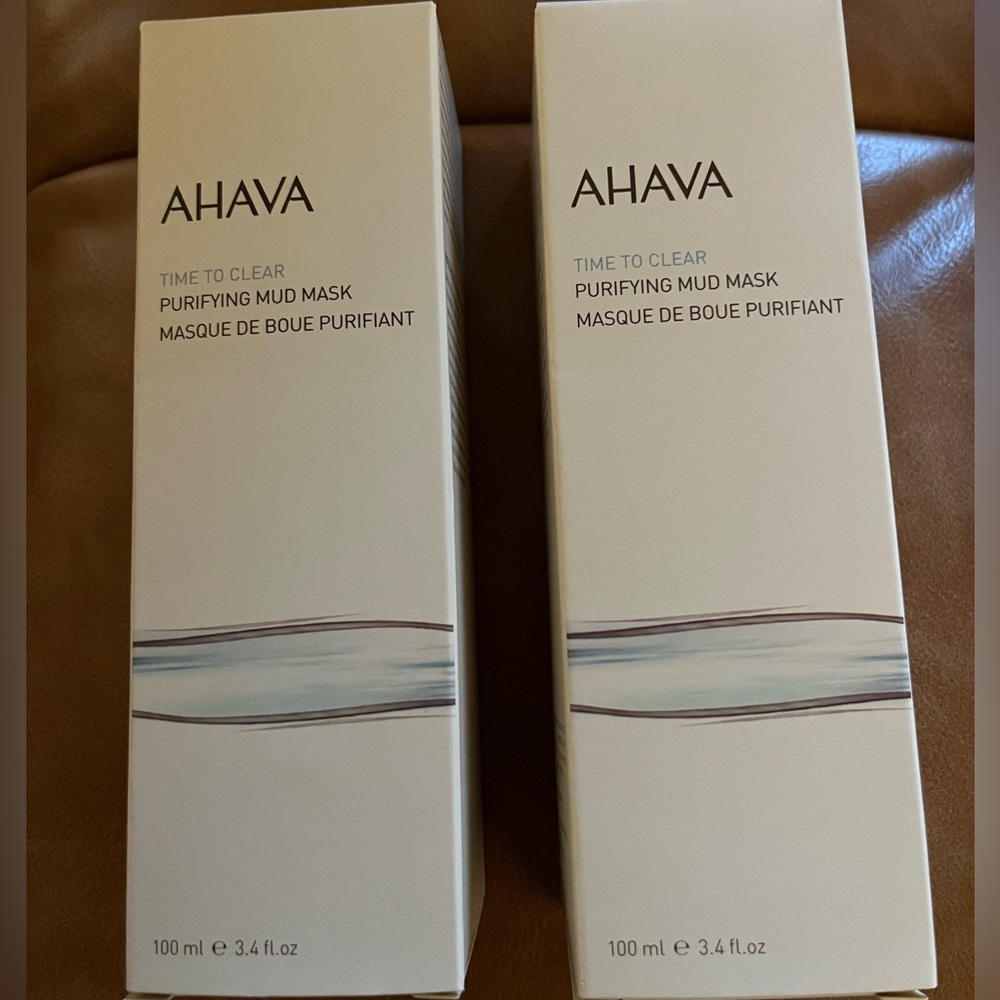 2 full size AHAVA Time to Clear Purifying Mud Masks.